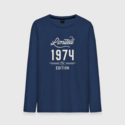 Лонгслив хлопковый мужской 1974 ограниченный выпуск, цвет: тёмно-синий