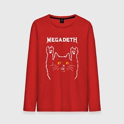 Лонгслив хлопковый мужской Megadeth rock cat, цвет: красный