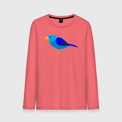 Лонгслив хлопковый мужской Синяя птичка, цвет: коралловый