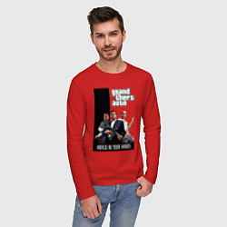 Лонгслив хлопковый мужской Майкл, Франклин, Тревор из GTA, цвет: красный — фото 2
