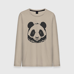 Лонгслив хлопковый мужской Панда бамбуковый медведь, цвет: миндальный