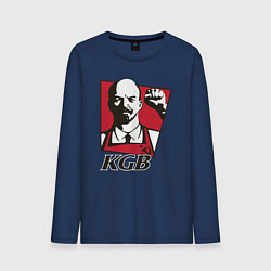 Лонгслив хлопковый мужской KGB Lenin, цвет: тёмно-синий