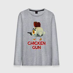 Лонгслив хлопковый мужской Chicken Gun chick, цвет: меланж