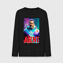 Лонгслив хлопковый мужской Super Arnold Schwarzenegger - Arni ai pop art, цвет: черный