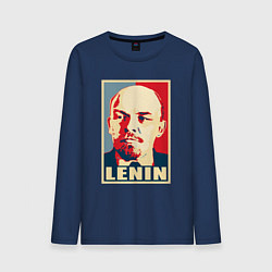 Лонгслив хлопковый мужской Lenin, цвет: тёмно-синий