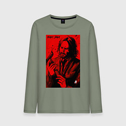 Лонгслив хлопковый мужской John Wick Baba Yaga art, цвет: авокадо