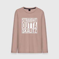 Лонгслив хлопковый мужской Straight outta Skalitz, цвет: пыльно-розовый