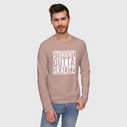 Лонгслив хлопковый мужской Straight outta Skalitz, цвет: пыльно-розовый — фото 2