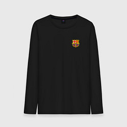 Лонгслив хлопковый мужской ФК Барселона эмблема, цвет: черный