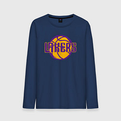 Лонгслив хлопковый мужской Lakers ball, цвет: тёмно-синий