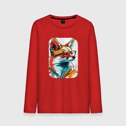 Лонгслив хлопковый мужской Wise Fox, цвет: красный