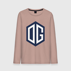 Лонгслив хлопковый мужской OG logo, цвет: пыльно-розовый