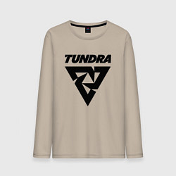 Лонгслив хлопковый мужской Tundra esports logo, цвет: миндальный