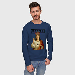 Лонгслив хлопковый мужской Holly Gabe, цвет: тёмно-синий — фото 2