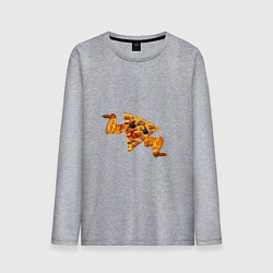 Лонгслив хлопковый мужской Пицца с куринными крылышками, цвет: меланж