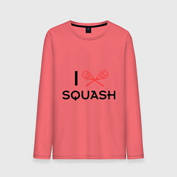 Лонгслив хлопковый мужской I Love Squash, цвет: коралловый