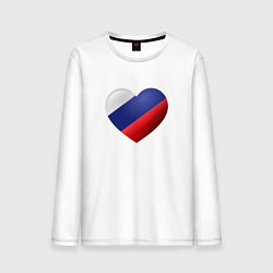 Мужской лонгслив Флаг России в сердце
