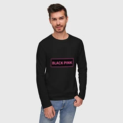 Лонгслив хлопковый мужской Логотип Блек Пинк, цвет: черный — фото 2