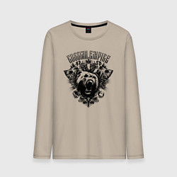 Лонгслив хлопковый мужской Российская Империя Медведь, цвет: миндальный