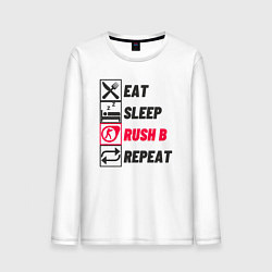 Мужской лонгслив Eat sleep rush b repeat