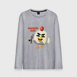 Лонгслив хлопковый мужской Chicken Gun злой, цвет: меланж