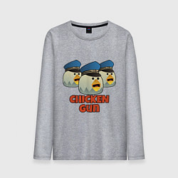 Лонгслив хлопковый мужской Chicken Gun команда синие, цвет: меланж