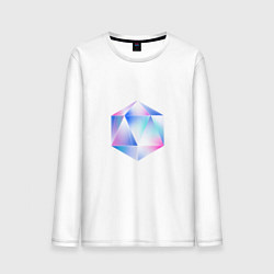 Лонгслив хлопковый мужской Glass hexagon, цвет: белый