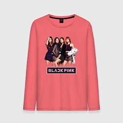 Лонгслив хлопковый мужской Rose Blackpink kpop, цвет: коралловый