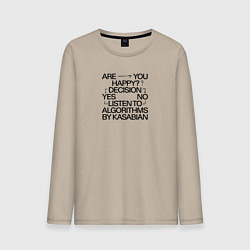 Лонгслив хлопковый мужской Kasabian Algorithms, цвет: миндальный