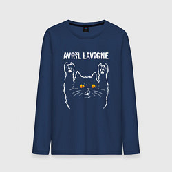Лонгслив хлопковый мужской Avril Lavigne rock cat, цвет: тёмно-синий