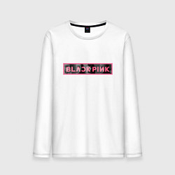 Лонгслив хлопковый мужской Логотип Black Pink и силуэты участниц, цвет: белый