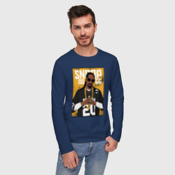 Лонгслив хлопковый мужской Snoop dogg с цепями, цвет: тёмно-синий — фото 2