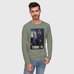 Лонгслив хлопковый мужской Resident frendship, цвет: авокадо — фото 2