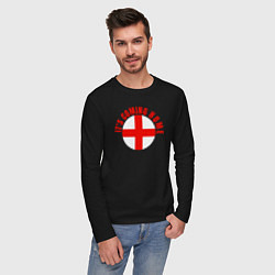 Лонгслив хлопковый мужской Coming home England, цвет: черный — фото 2