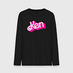 Лонгслив хлопковый мужской Логотип розовый Кен, цвет: черный