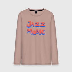 Лонгслив хлопковый мужской Music jazz, цвет: пыльно-розовый