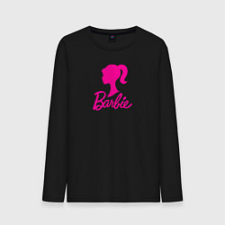 Лонгслив хлопковый мужской Розовый логотип Барби, цвет: черный
