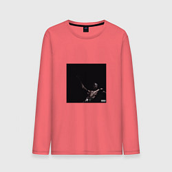 Лонгслив хлопковый мужской Трэвис Скотт - альбом utopia, цвет: коралловый