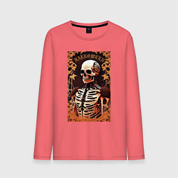 Мужской лонгслив Gothic skeleton - floral pattern