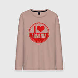 Лонгслив хлопковый мужской Love Armenia, цвет: пыльно-розовый
