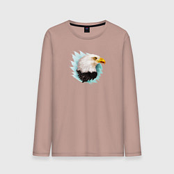 Лонгслив хлопковый мужской Белоголовый орёл, цвет: пыльно-розовый