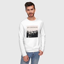 Лонгслив хлопковый мужской Тру фанат Joy Division, цвет: белый — фото 2