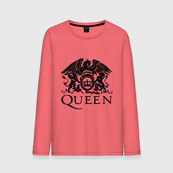 Лонгслив хлопковый мужской Queen - logo, цвет: коралловый