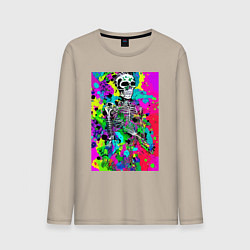 Мужской лонгслив Funny skeleton - pop art