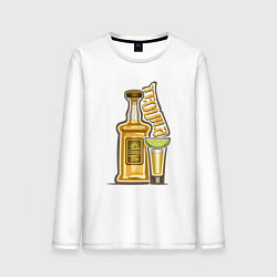 Лонгслив хлопковый мужской Текила с лаймом, цвет: белый