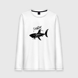 Мужской лонгслив Трайбл акула с надписью shark