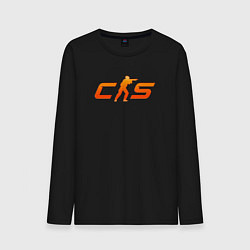 Лонгслив хлопковый мужской CS 2 orange logo, цвет: черный