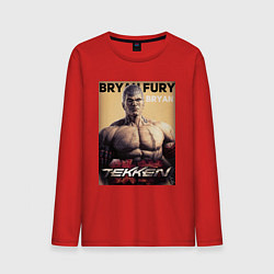 Лонгслив хлопковый мужской Tekken 8 Bryan Fury, цвет: красный