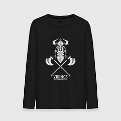 Лонгслив хлопковый мужской Vikings - викинги, цвет: черный
