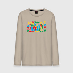Лонгслив хлопковый мужской Джазовый городок, цвет: миндальный